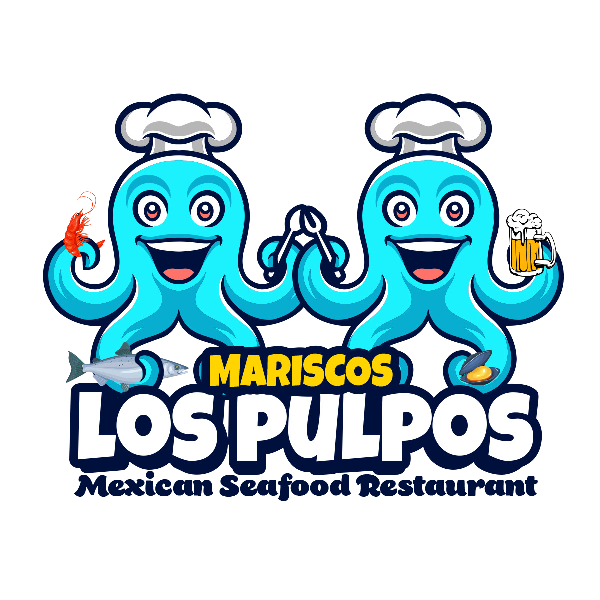 Logo de Mariscos Los Pulpos, dos pulpos chef